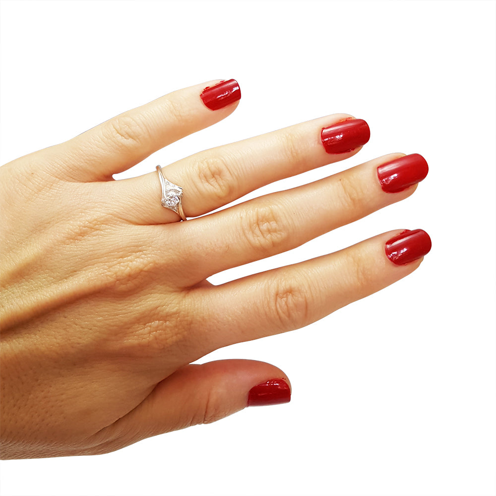 Diamond ring, engagement ring, wedding band, solitaire ring, unique engagement, vintage engagement ring, art novo, art nouveau ring 