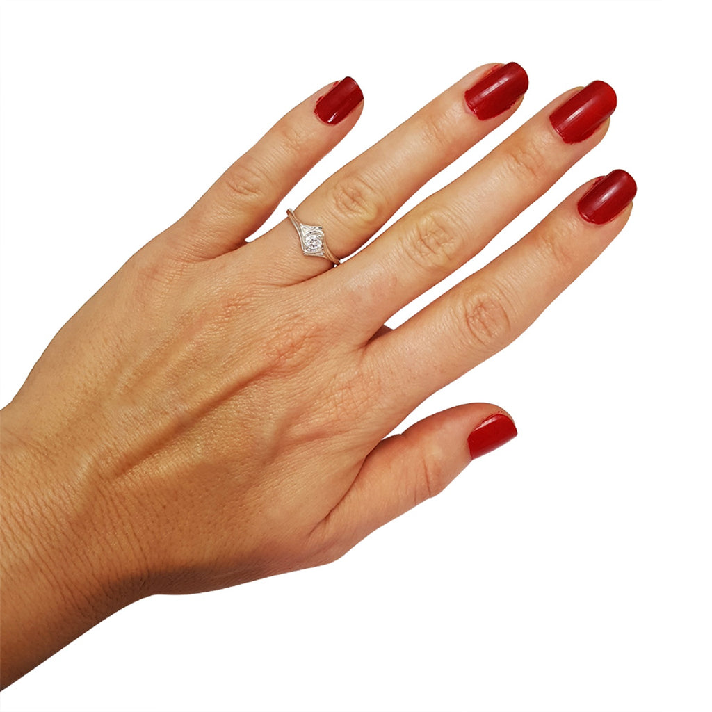 Diamond ring, engagement ring, wedding band, solitaire, unique diamond ring, vintage engagement ring, art novo, art nouveau ring 
