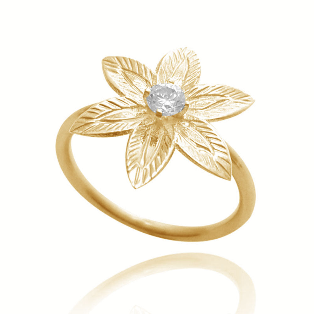 Diamond Flower Engagement Ring in Yellow gold (0.1 ct. tw.)
