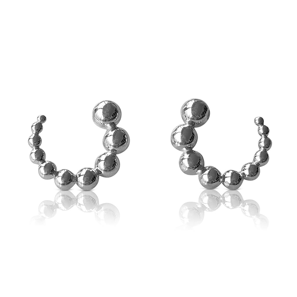 Front-Facing Hoop Earrings in Sterling Silver, Hoop earrings, hoop bobble earrings, hoop studs, minimalist earrings, minimalist 