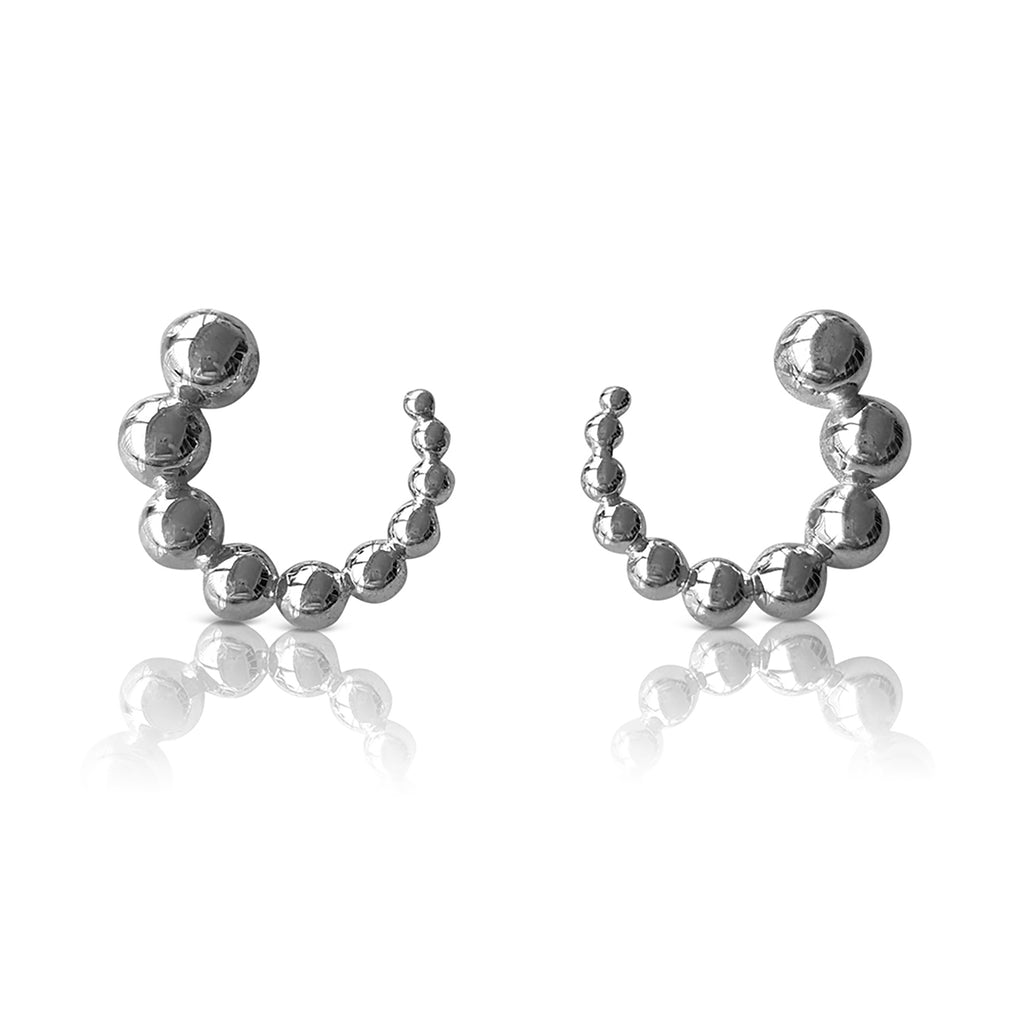 Front-Facing Hoop Earrings in Sterling Silver, Hoop earrings, hoop bobble earrings, minimalist earrings, minimalist hoop silver