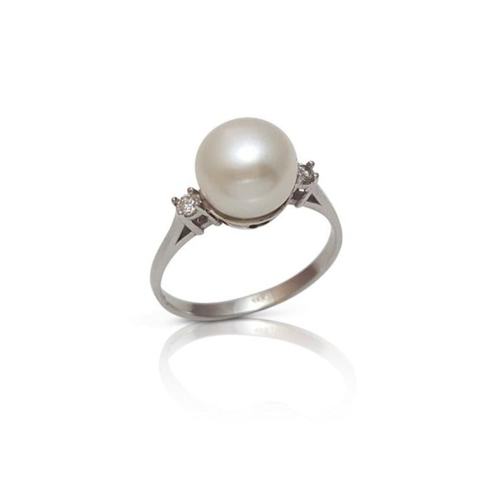 Pearl ring, pearl engagement ring, pearl and diamond ring, engagement ring, antique, vintage ring, June birthstone ring, weddings