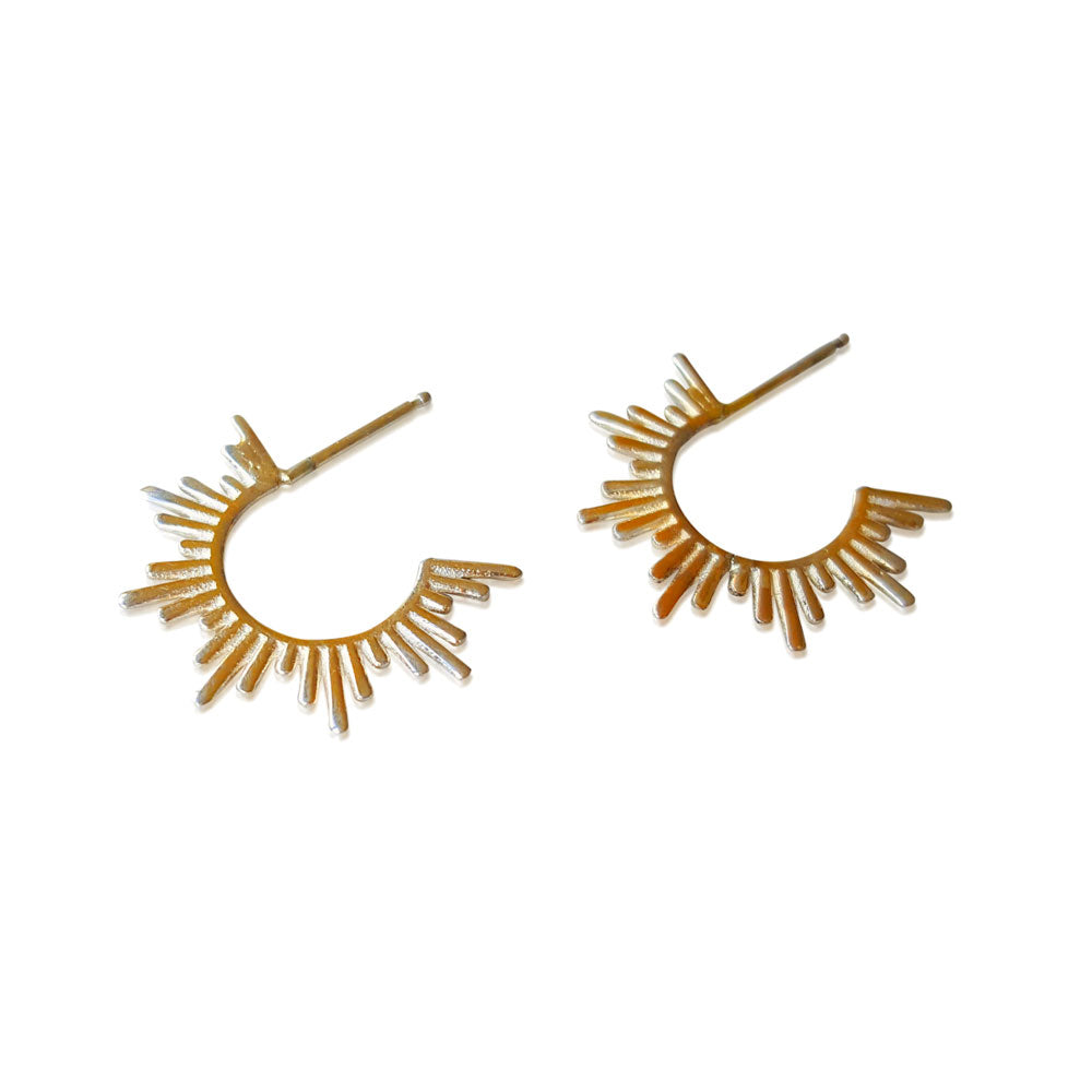 Spike Hoops, Solid Gold Spike earrings, Minimalist Earrings, 14K Spike Stud Earrings, Hoop Earrings, Spike Hoop Earrings