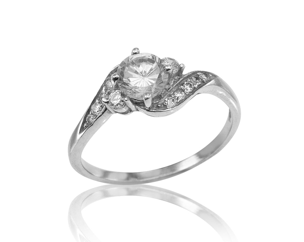 0.66ct Round Diamond Engagement Ring in 14k White Gold, Antique Style Diamond Engagement Ring, Vintage Inspired Diamond Ring (0.66 ct. tw.)