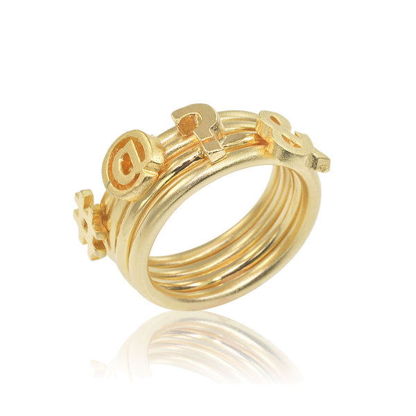 Hashtag Ring in 14K White Gold Osnat Har Noy Jewelry