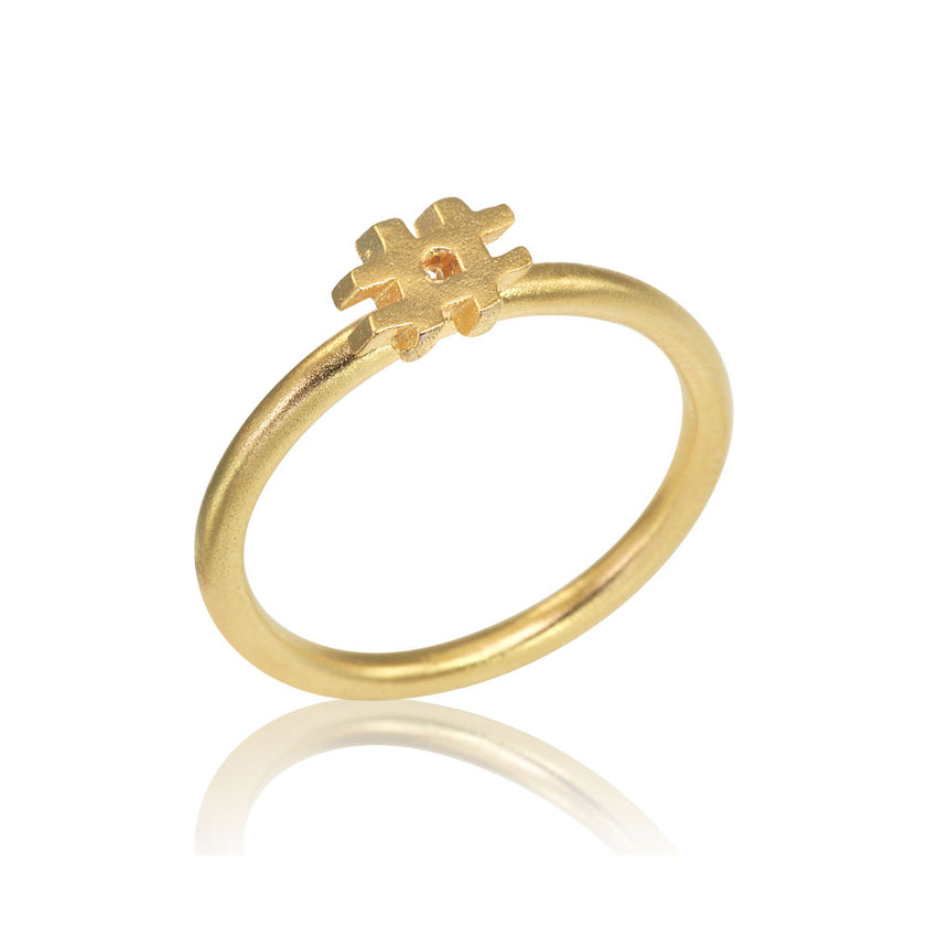 Hashtag Ring in 14K White Gold Osnat Har Noy Jewelry