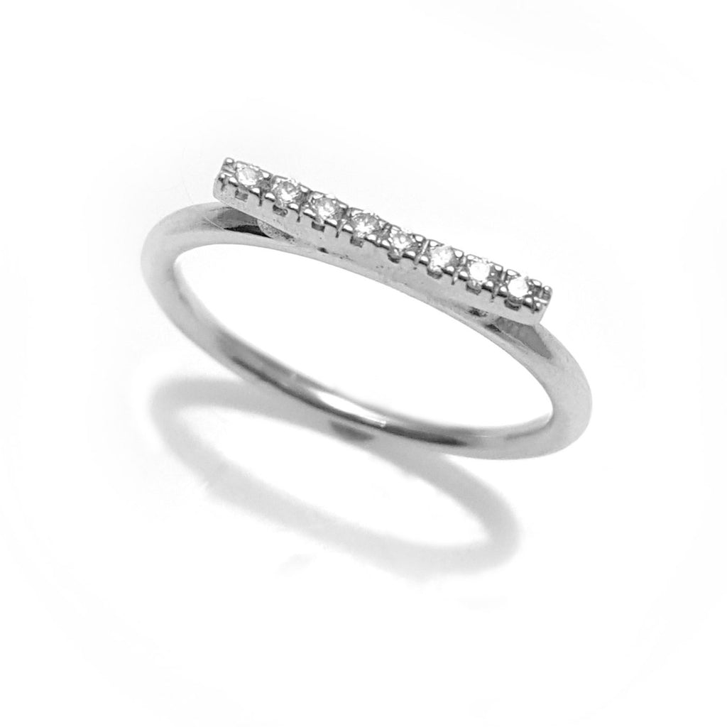diamond bar wedding ring, diamond stacker wedding ring, wedding band for her, best geometric wedding ring, floating diamond bar ring, nested wedding band