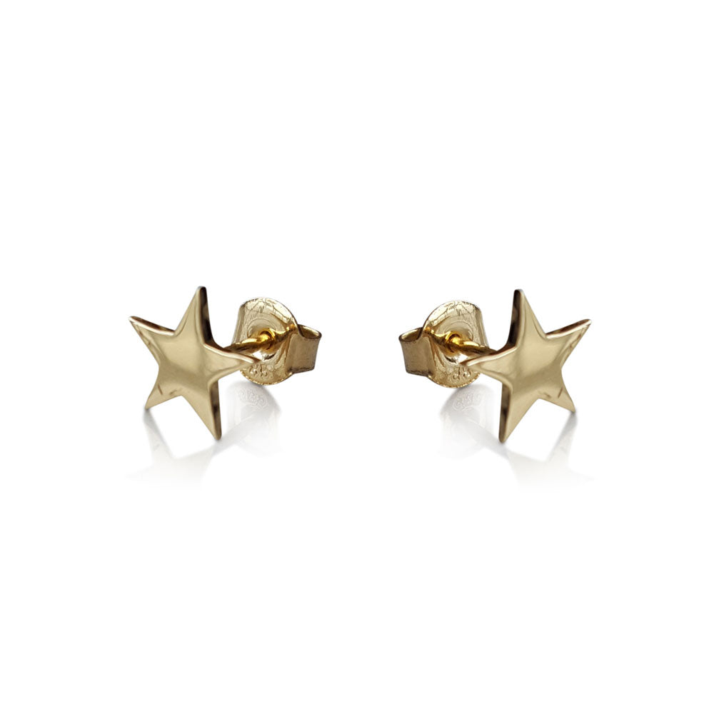 Gold Star Stud Earrings, Solid Gold star Studs, Stud Earrings, Minimalist Earrings, Star Stud Earrings, 14 karat Gold Post Earrings