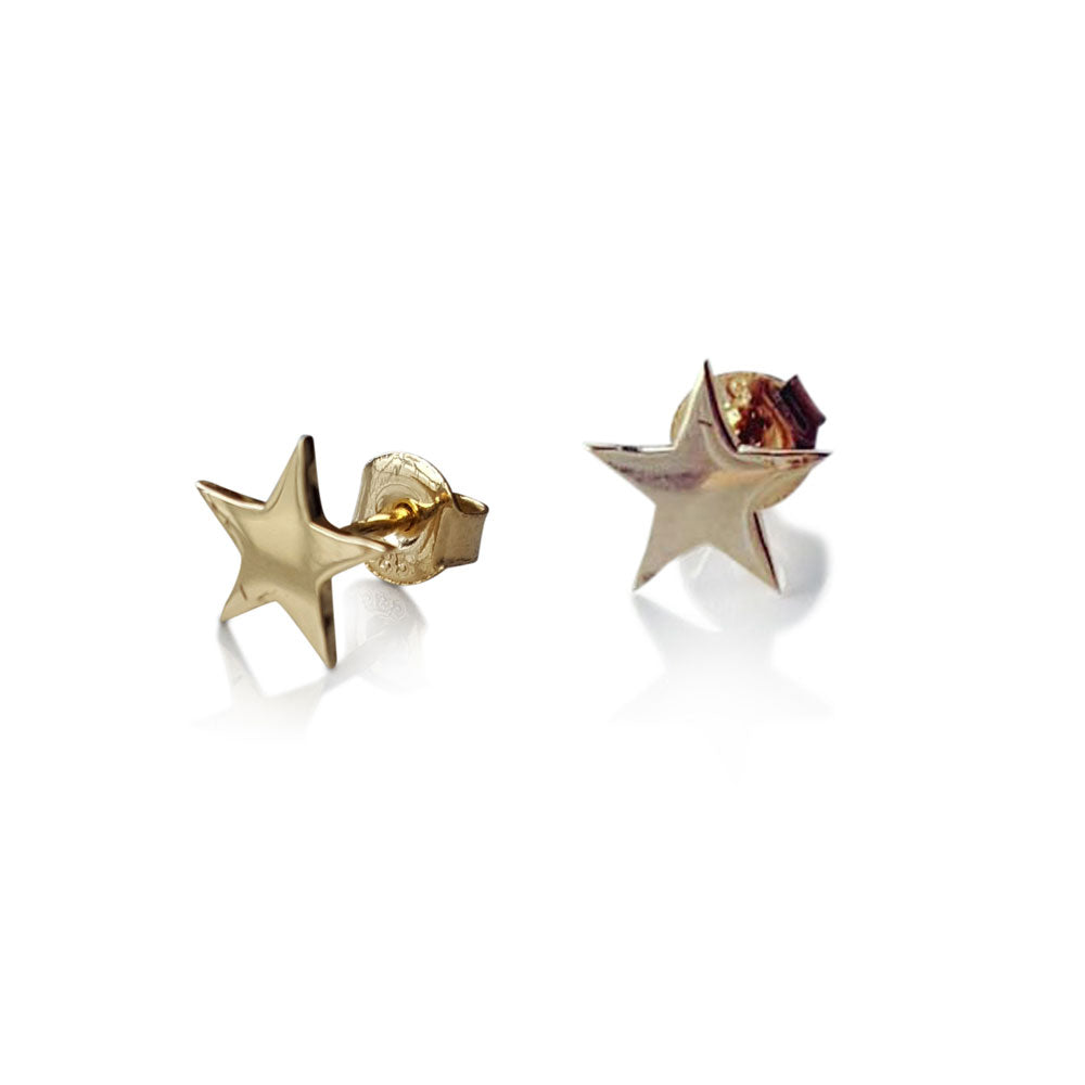 Gold Star Stud Earrings, Solid Gold star Studs, Stud Earrings, Minimalist Earrings, Star Stud Earrings, 14 karat Gold star Earrings