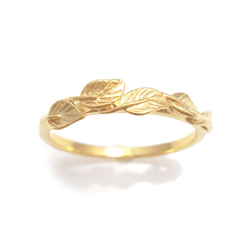 Leaves matching wedding band in 14 Karat Yellow Gold, leaf ring, vine ring, matching wedding band, engagement and weddings