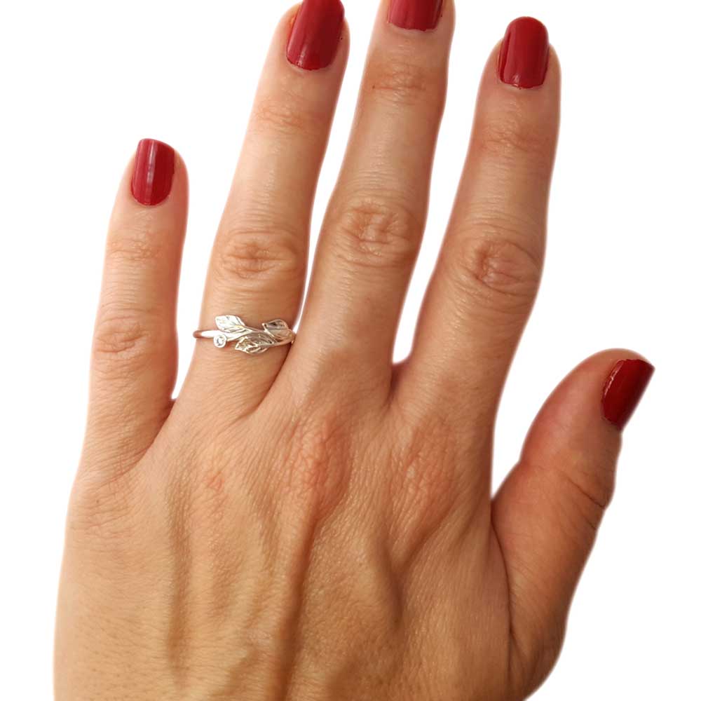 Leaves ring, diamond Leaf Ring, 14K diamond Leaves Ring, leaves band, vine ring, matching leaves band, leaves wedding band  