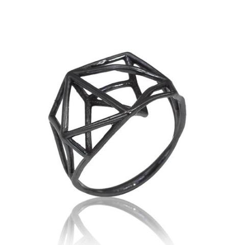 Osnat Har Noy Jewelry, black jewelry, architecture ring, geometric jewelry,  designer ring,  black geometric ring, architecture ring, black ring, black jewelry, geometric ring