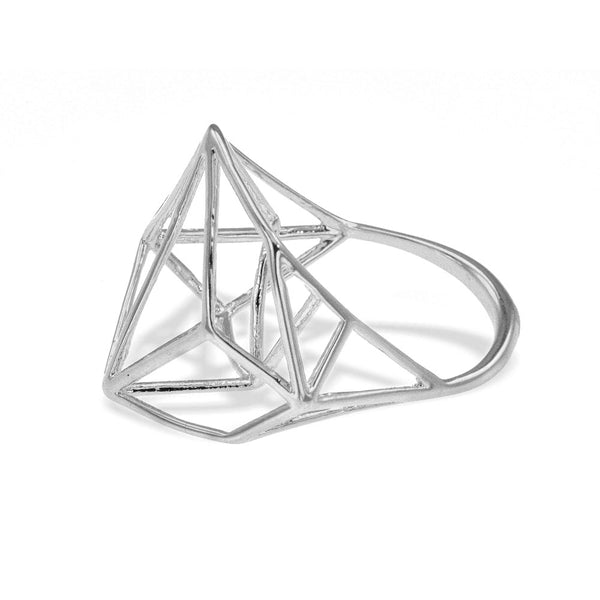 Wide Geometric Ring in Sterling Silver – Osnat Har Noy Jewelry