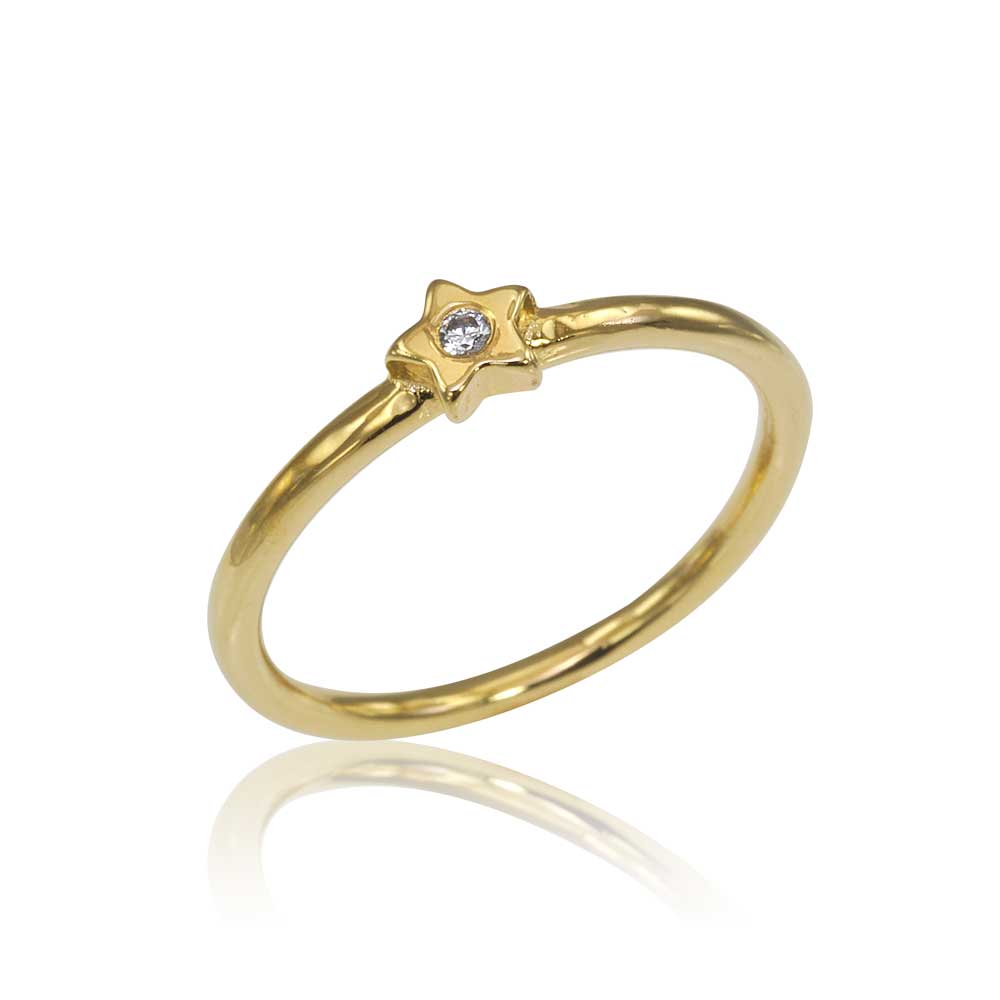 Osnat Har Noy Jewelry, 14k star ring, 18k star ring, yellow gold diamond star ring, diamond star engagement ring, yellow gold star engagement ring