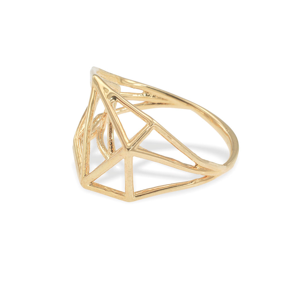 Osnat Har Noy Jewelry, geometric ring, 14k geometric ring, 14k sold gold ring , 14 Karat Geometric Ring, 3D Ring in 14K Gold, Architecture Structure Ring, 14K Gold Ring, Unique Engagement Ring, Solid gold ring