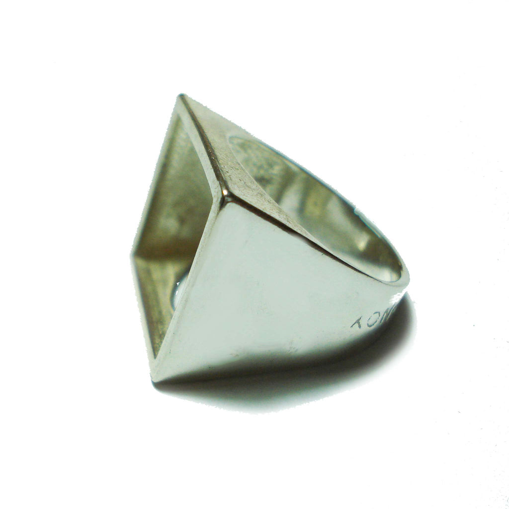 Osnat Har Noy Jewelry, square ring, geometric ring, geometric jewelry, square silver ring, unique square ring