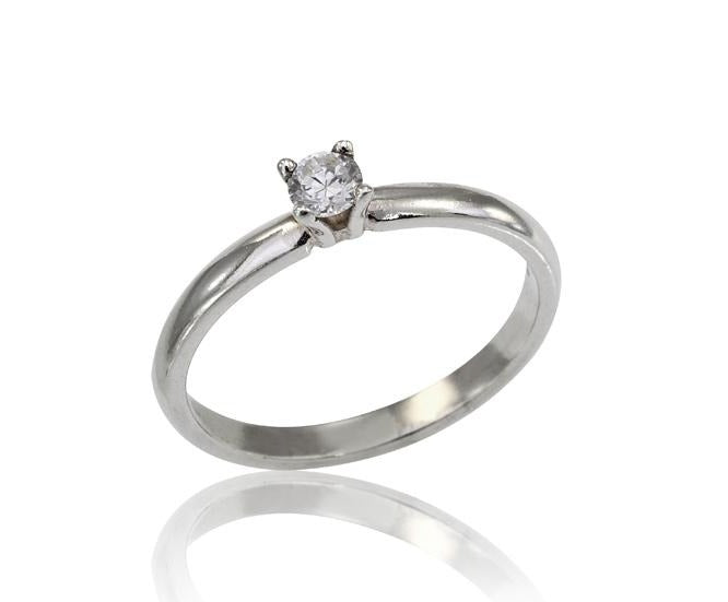 14K Diamond Ring, Diamond Solitaire Promise Ring in 14k White Gold, Classic Diamond Solitaire Engagement Ring, Diamond Ring (0.1 ct. tw.), , 14K diamond ring, 14k engagement ring, 14k solid gold ring, diamond solitare ring, 14k stackable ring