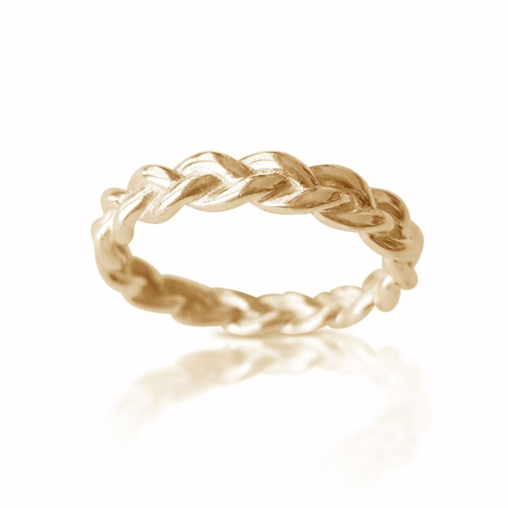 Braided Wedding Band in Yellow Gold – Osnat Har Noy Jewelry