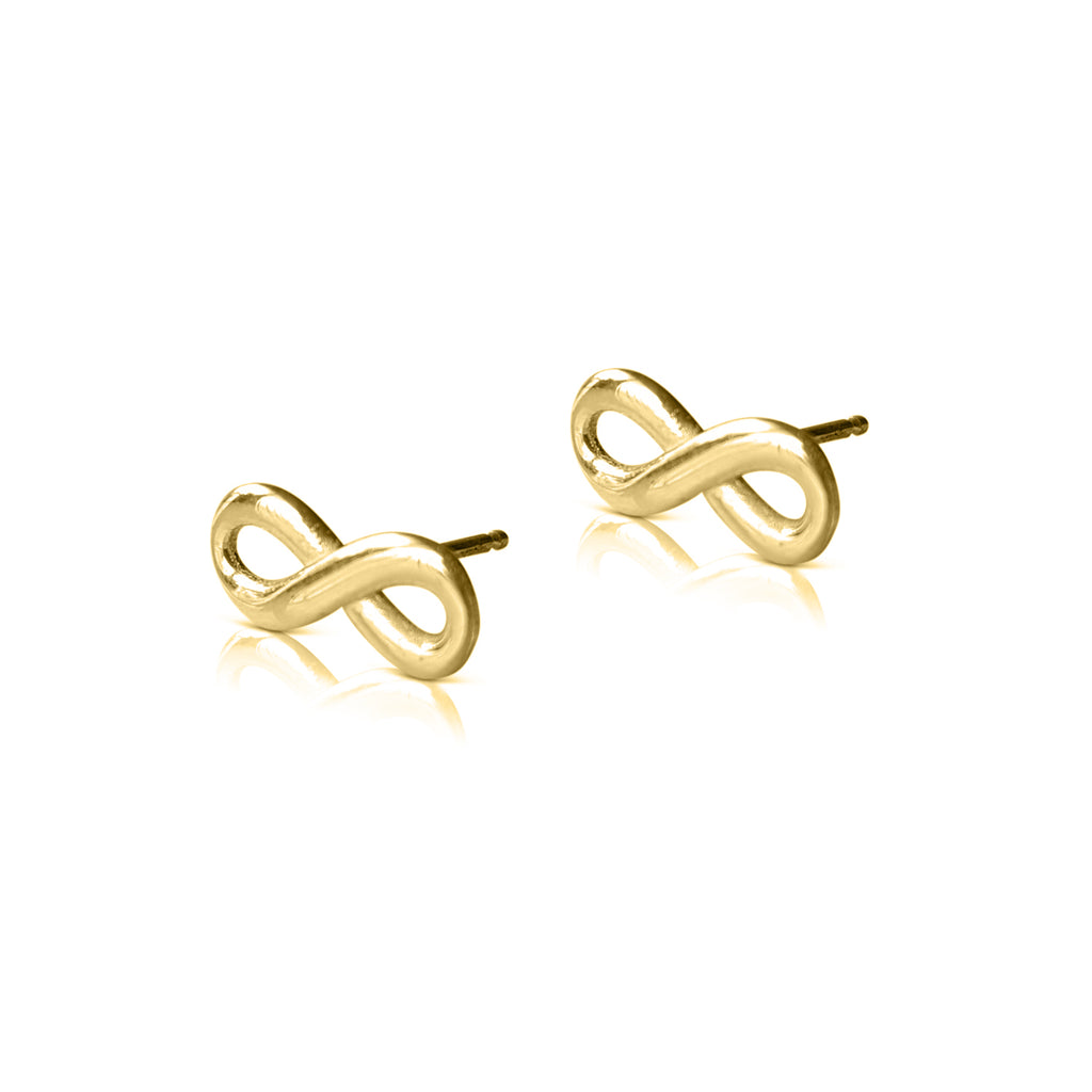 infinity earrings, infinity stud earrings, infinity jewelry, infinity post, 14k yellow gold studs, infinity gold earrings, infinity 