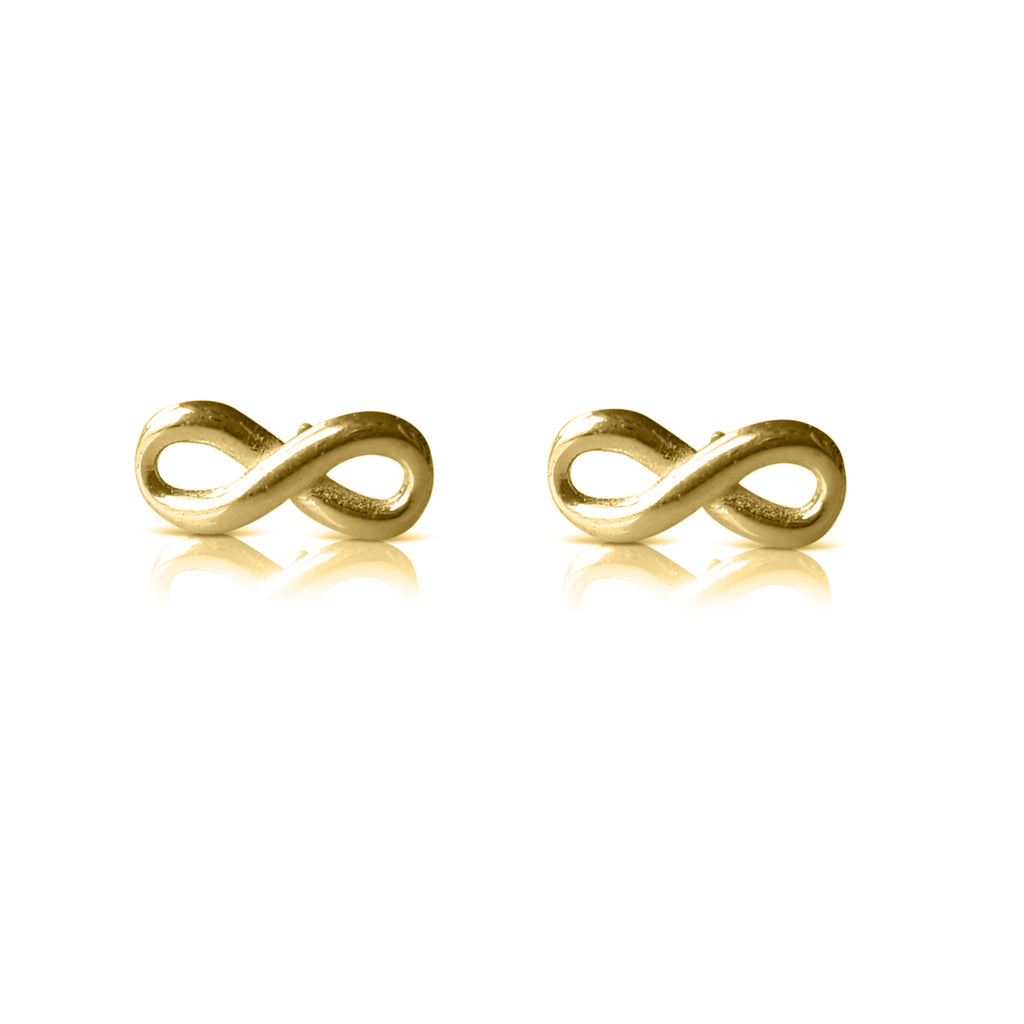 infinity earrings, infinity stud earrings, infinity jewelry, infinity post, yellow gold, infinity gold earrings, infinity 